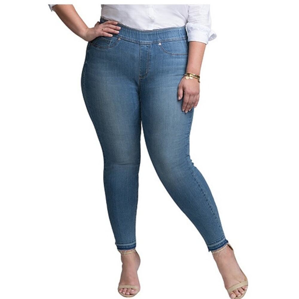 NYDJ Curves 360 Sculpt Pull On Jegging Jeans Release Hem Crop Jeans Size 10
